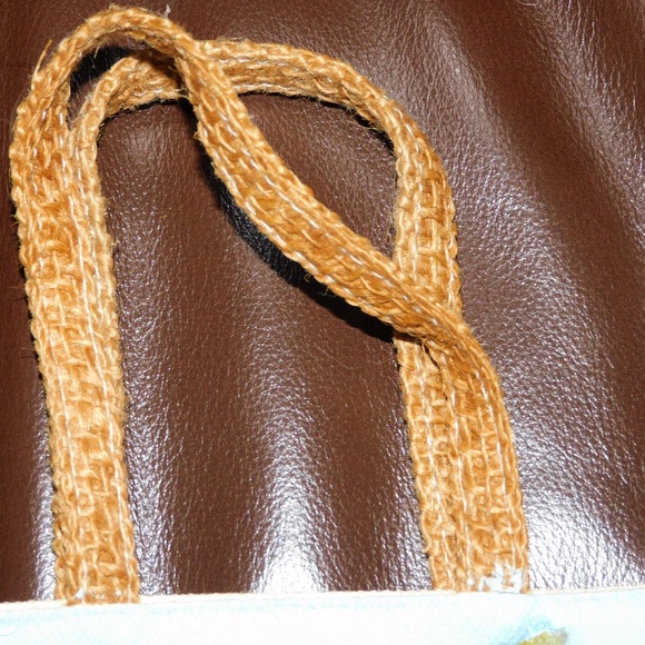 Hand Painted Small Tote Bag Hummingbird Floral Flowers 6 ¾" X 5 ½" - Picture 9 of 10